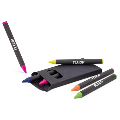 SET 6 WAX FLUO CRAYONS "LUMYNI"