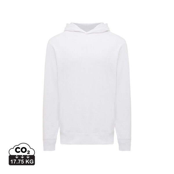 Mikina s kapucí a bočními kapsami Iqoniq Yengo z rec. bavlny - Recycled White / XXXL