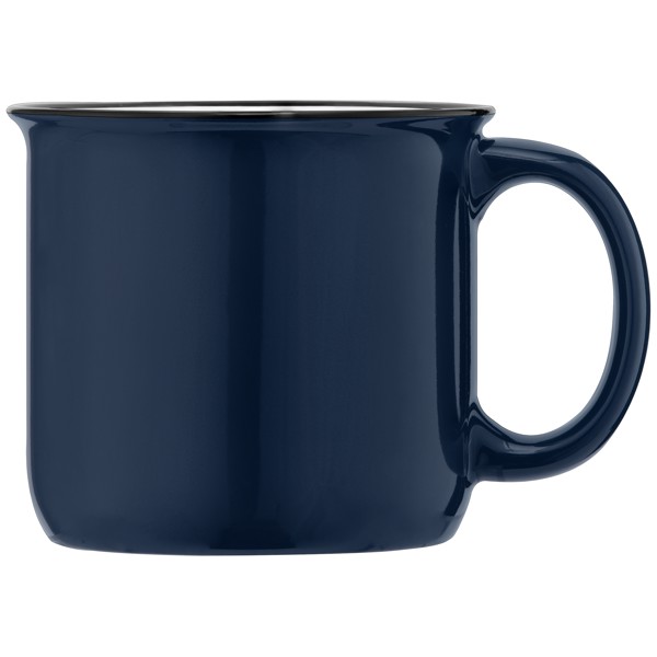 Adventure - 445 ml Mug de camping en céramique - Bleu marine / Sérigraphie