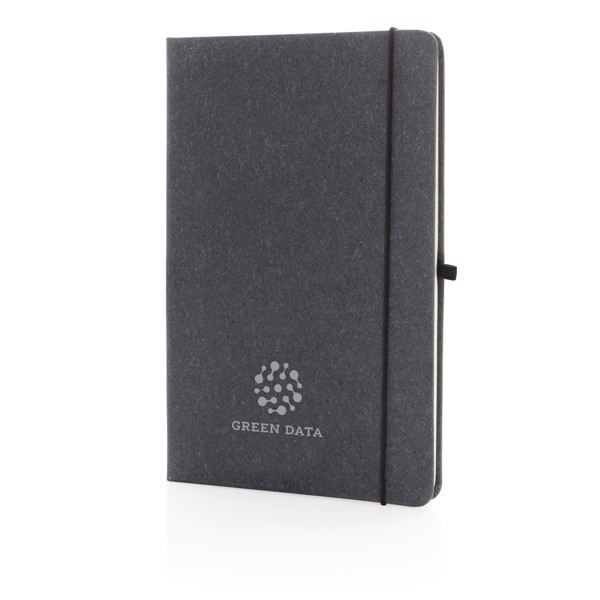 A5 hardcover notesbog GRS genanvendt læder, grå -