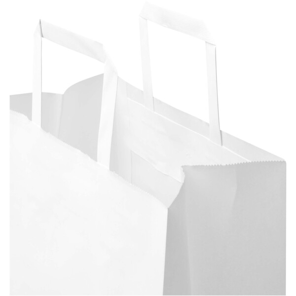 Kraft papieren tas 80 g/m² met platte handvatten – 25 x 15 x 32 cm - Wit
