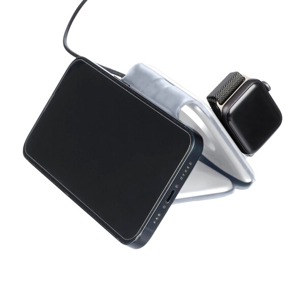 Chargeur sans fil Trigo | Recyclé | 3-en-1 - blanc
