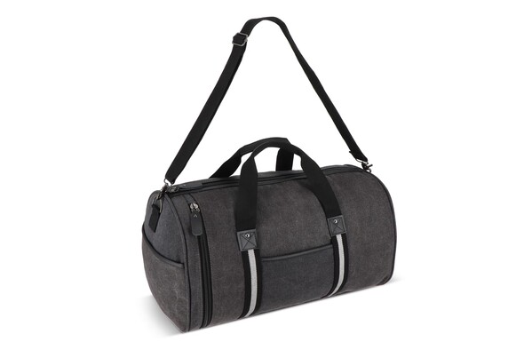 Recycled cotton canvas duffle bag Harper - Dark Grey