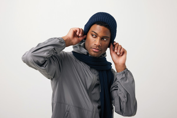 Dvojitě pletená beanie čepice Impact z Polylana® AWARE™ - Námořní Modř