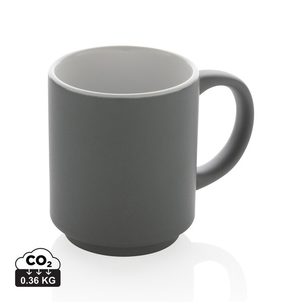 Stohovateľný keramický hrnček 180ml - Sivá