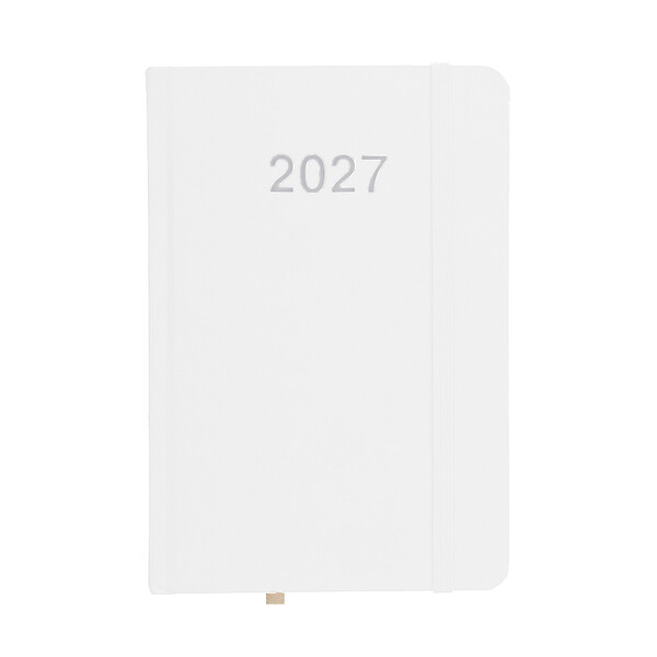 Agenda Giornaliera 2027, Copertina Rigida In Cartoncino Laminato - Bianco