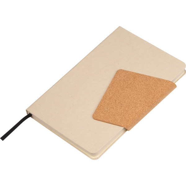 MARTHA Zápisník A5 z recyklovaného kartónu a magnetom - Beige