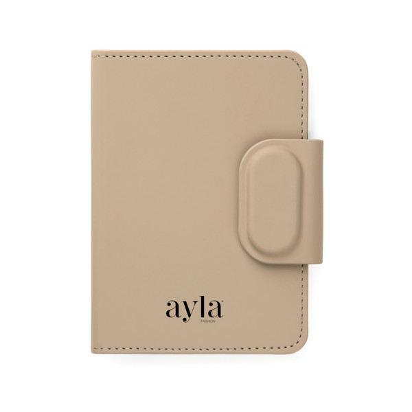 VINGA Baltimore RCS Passport Cover With Finder Dual - Greige