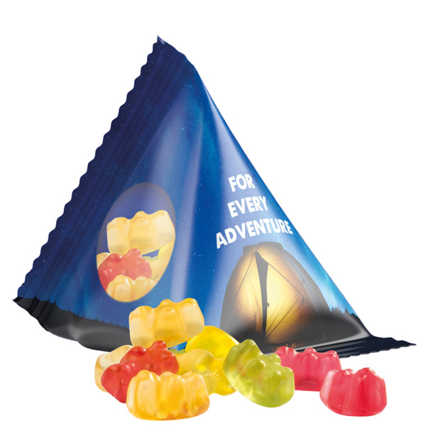 Jelly gums tetrahedron, foil white, Trolli fruit jelly gums premium bears | Trolli fruit jelly bears, 15 g
