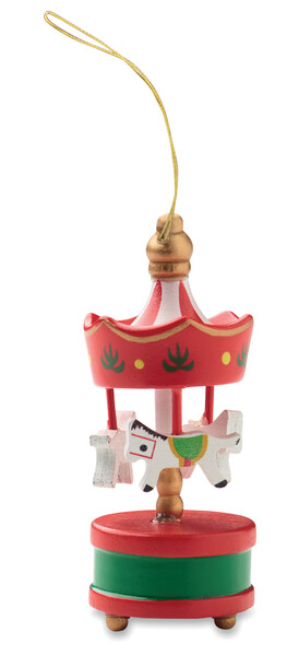 Wooden carousel ornament Whirl - Red