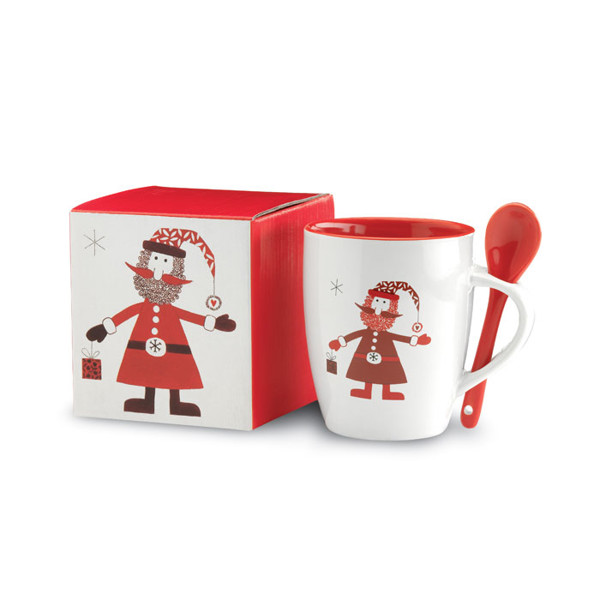 Mug with spoon 250ml Claus