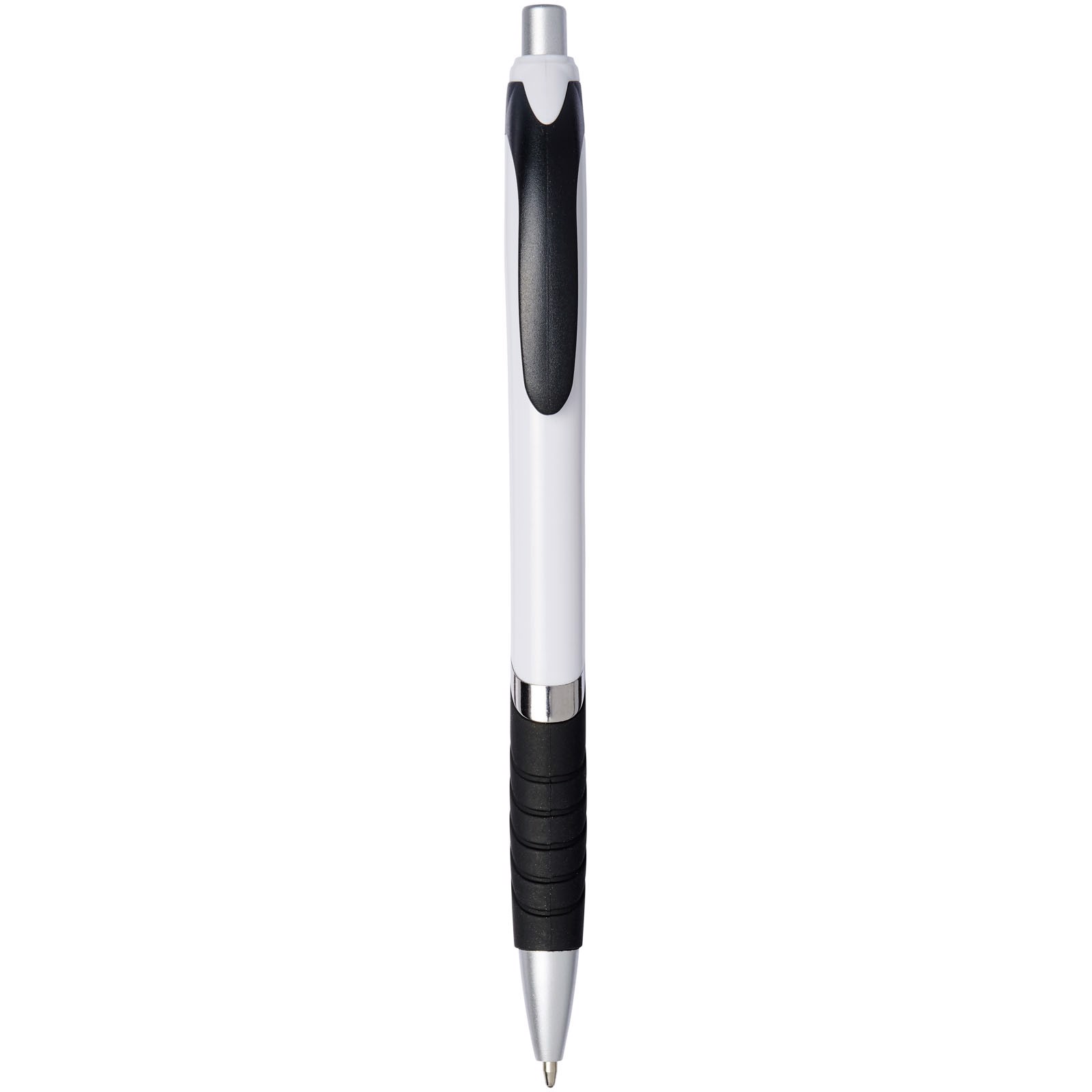 Kuličkové pero Turbo s gumovým úchopem - Bílá / Černá