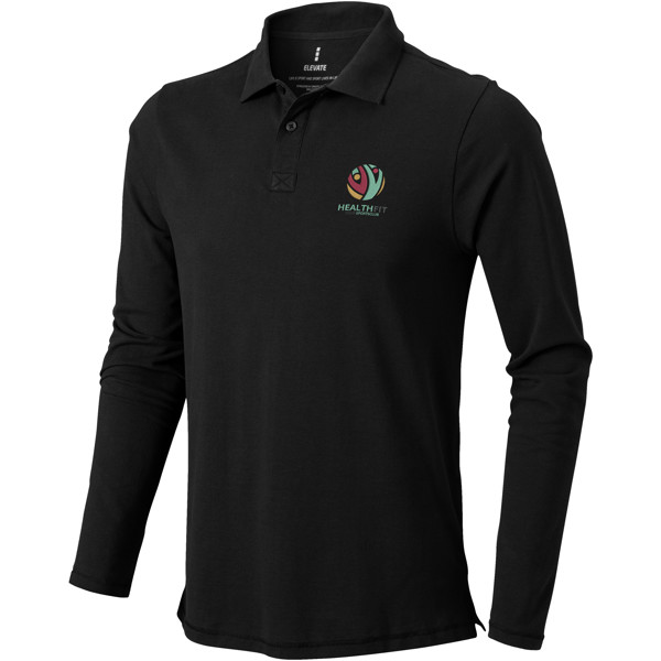 Polo manches longues homme Oakville - Noir / S
