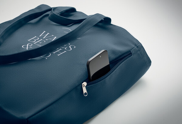 Sac shopping en coton recyclé Gave Colour - Bleu