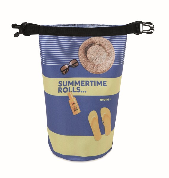 1.5L recycled polyester (rPET) dry bag with your 360° design - Full colour