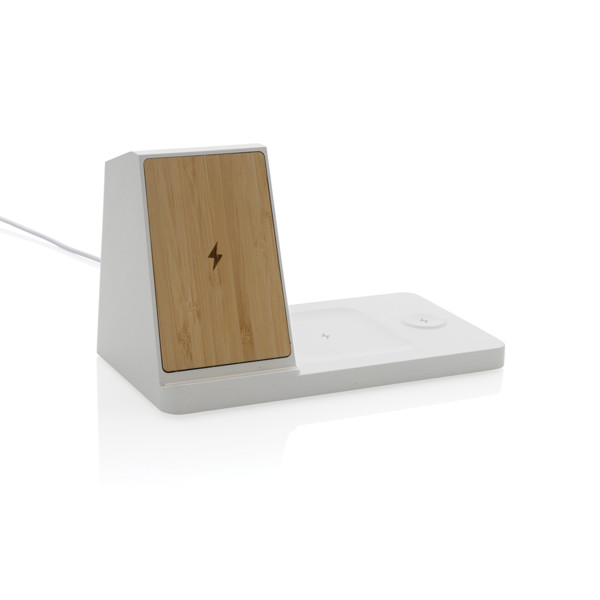 XD - Ontario recycled plastic & bamboo 3-in-1 wireless charger