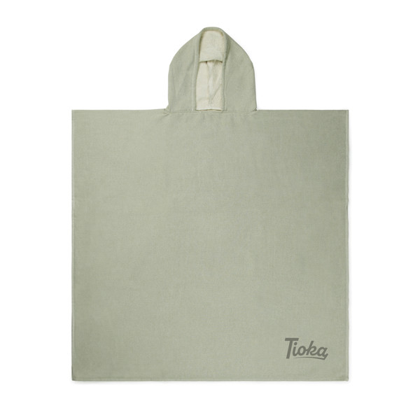 Pončo za na plažo Vinga Tolo 100x95 cm, bombaž 360 g/m² - Zelena / Izrazito bela