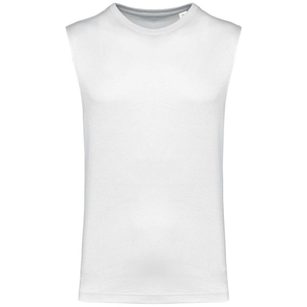 Eco-Friendly Men Sleeveless T-Shirt - White / 2XL