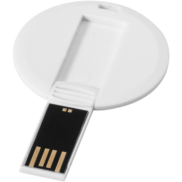 Round Credit Card USB-Stick - weiss / 2GB