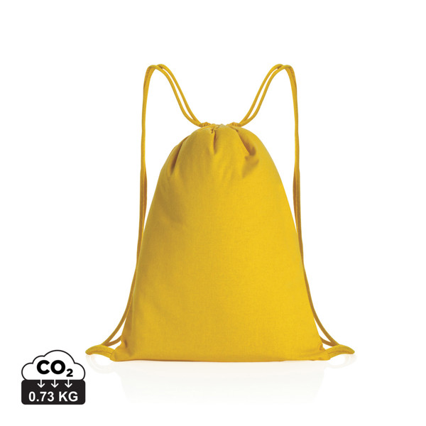 Sac à dos cordelettes en coton recyclé 145 gr Impact AWARE™ - Jaune