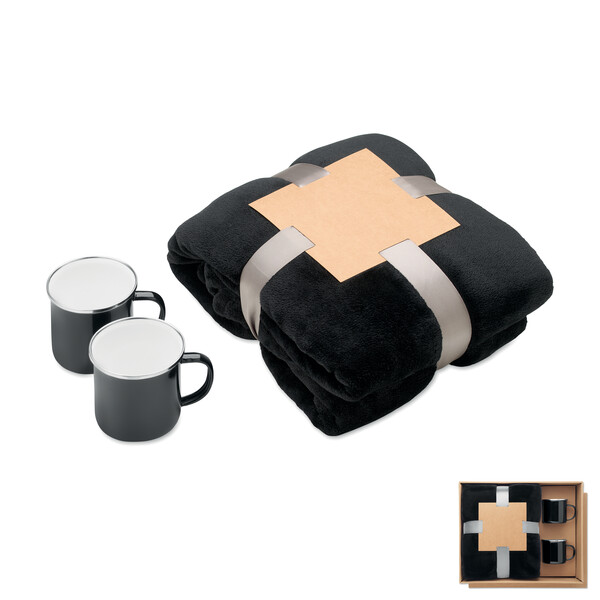 Fleece blanket & 2 mugs set Agradable