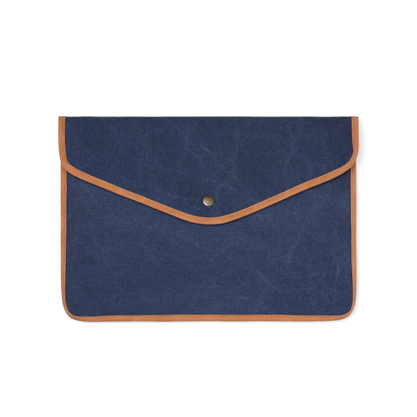 VINGA Pochette ordinateur 16" en toile recyclée GRS Bosler - Bleu Marine