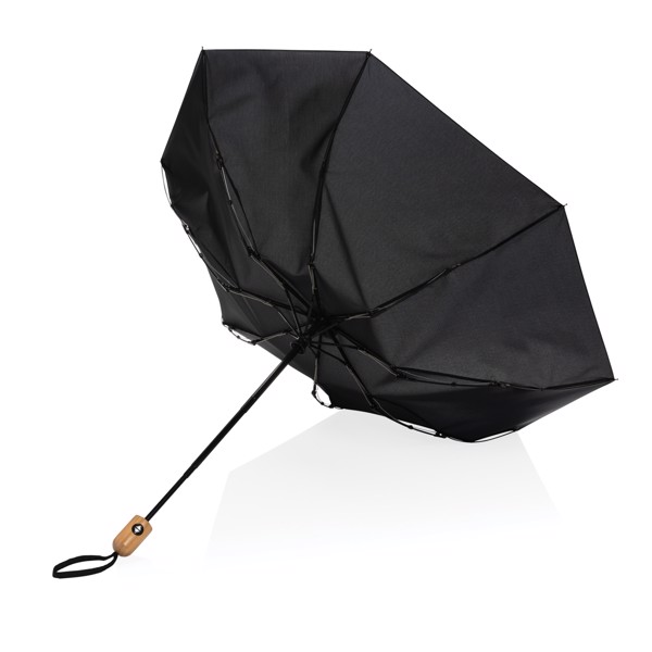 21" bambus auto-open/close deštník Impact ze 190T RPET AWARE - Černá