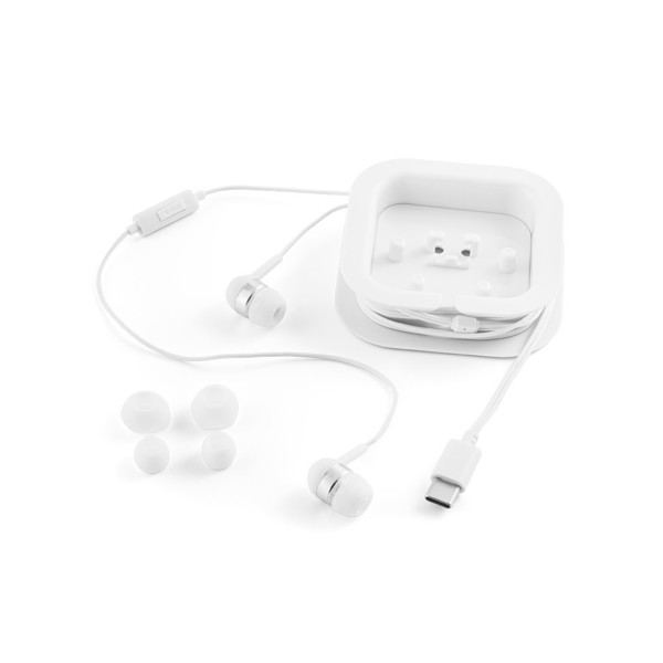 Auriculares com cabo USB-C  e microfone incorporado - Branco - PRESLEY