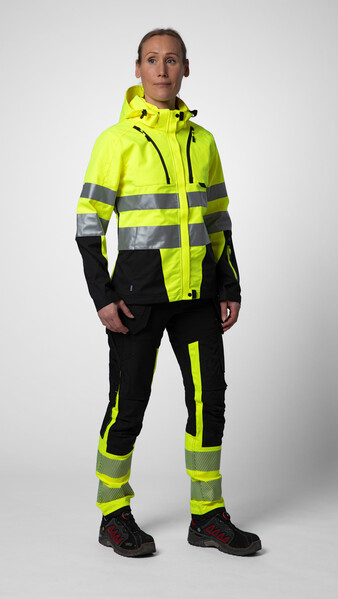 6423 3 LAYER JACKET HV LADY Yellow/black XXXL