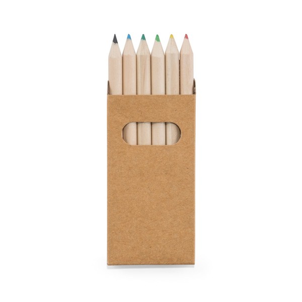 BIRD. Pencil box with 6 coloured pencils