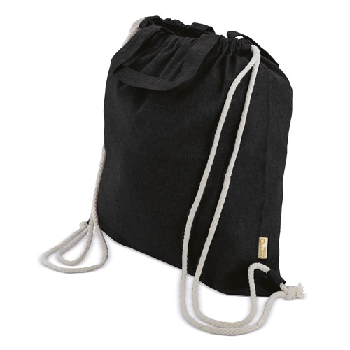SAC À DOS EN COTON RECYCLÉ “AGRA” - Noir / Noir