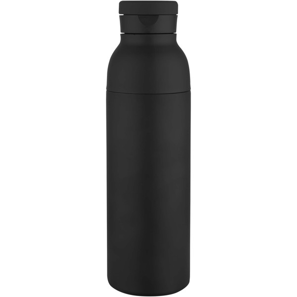 Fľaša na vodu Illuminate 650 ml RCS z recyklovanej nehrdzavejúcej ocele s dvojitou izolovanou stenou - Čierna
