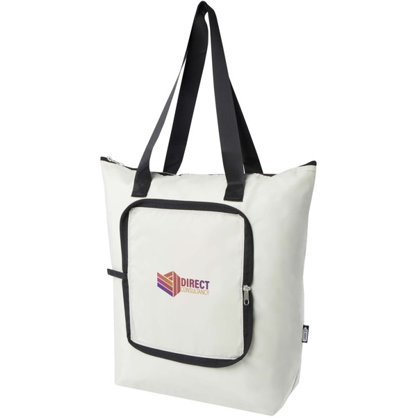 EcoFold RPET foldable tote cooler bag 15L - Sandstone