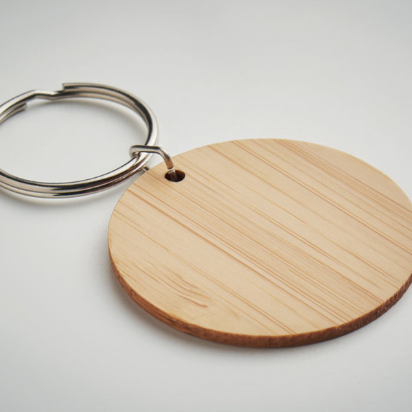 MB - Round bamboo key ring Roundboo