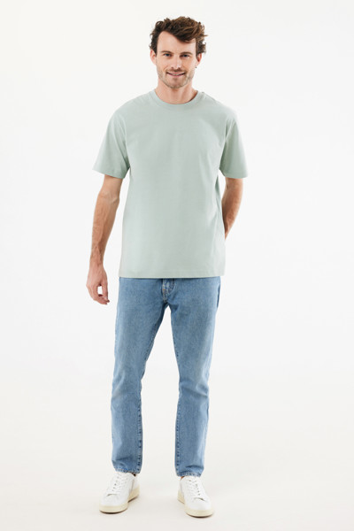 IQONIQ Nikko tričko z hrubej recyklovanej bavlny - Iceberg Green / XXXL