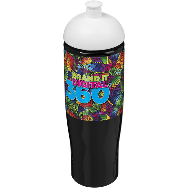 Športová fľaša H2O Tempo® s kupolovitým uzáverom 700 ml - Jednofarebná čierna / Biela