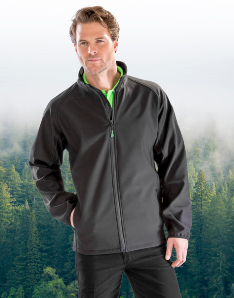 Printable Softshell Jacket - Vivid Green / Black / XL