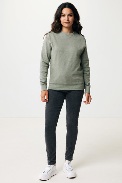 Pull à col rond en coton recyclé non teinté Iqoniq Denali - Heather Green / XL