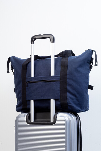 Torba podróżna z płótno z recyklingu Rebyss Travel - Ciemnoniebieski