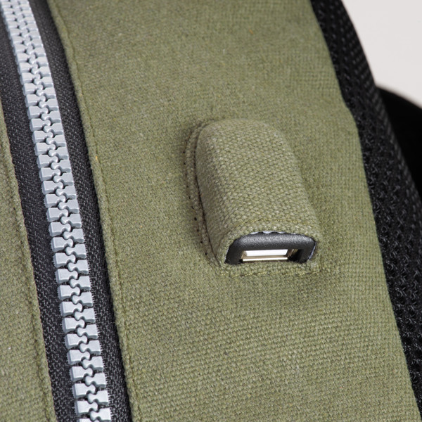 Laptop Backpack In Stone Washed Canvas