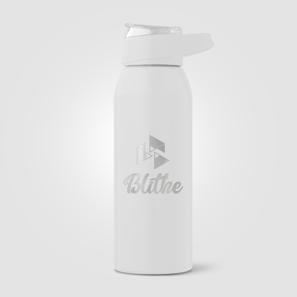 Lyse Recycled Stainless Steel Sport Bottle - 710 ml - White / 4 Colour inkjet