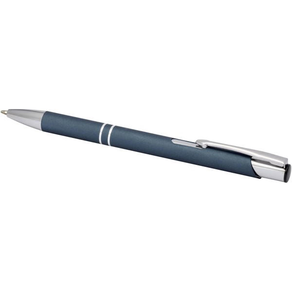 Stylo bille rétractable doux au toucher Moneta (encre noire) - Bleu hale