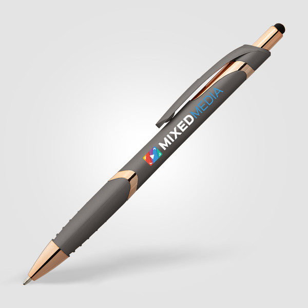 Stylo Joplin Softy Rose Gold avec Stylet - Taupe / Jet d’encre 4 couleurs