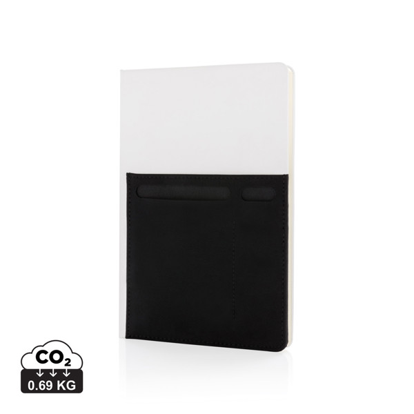 A5 Deluxe notebook with smart pockets - White