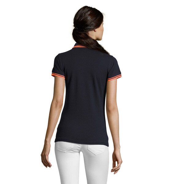 PASADENA pólo mulher 200g Pasadena Women - French Navy / Laranja NéonXL