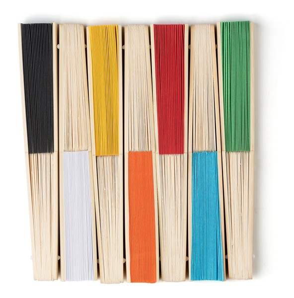 Leque de bambu Elio - branco