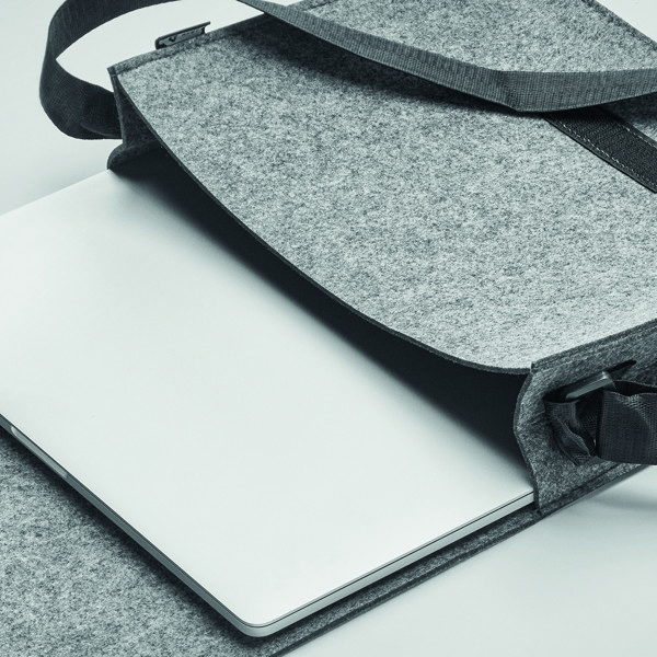 Sac messager en feutre RPET Baglo - Gris