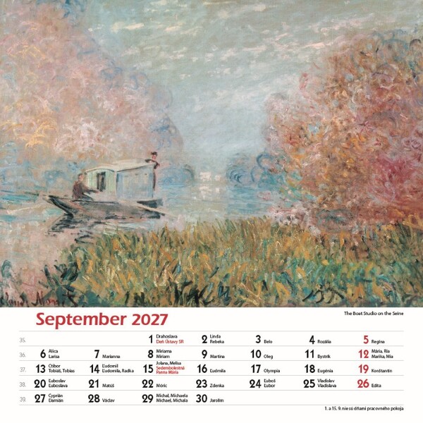 Nástenný Kalendár Claude Monet Štvorec 2027