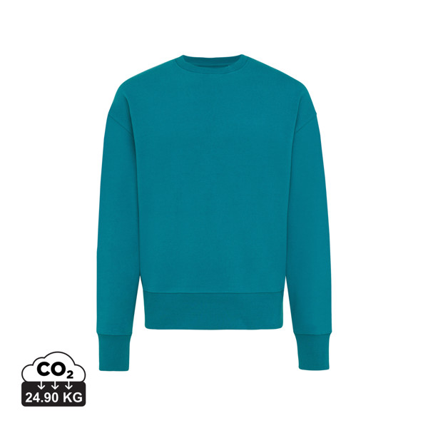 Sweater à col rond en coton recyclé Iqoniq Kruger - Verdigris / XS