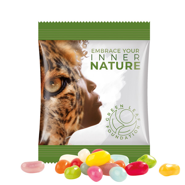 Minitüte, 10 g, Folie weiß, Jelly Beans | Folie, weiß